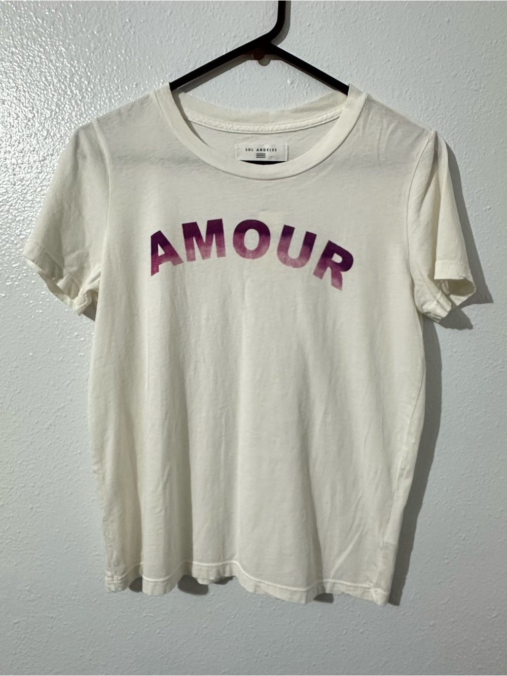 Anthropologie Sol Angeles Amour Graphic T-shirt Top Tee $68 Small NWT Light